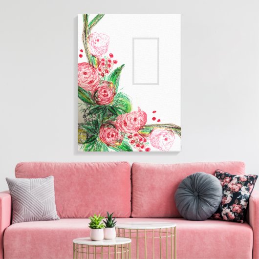 Red Rosas Asymmetrisch Canvas Afdruk (Insitu (Woonkamer))