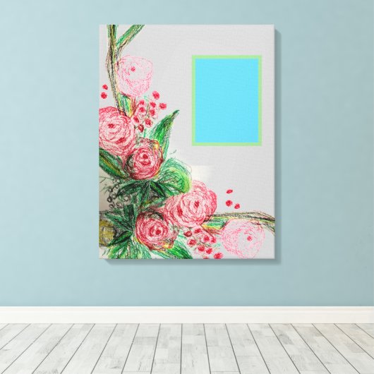 Red Rosas Asymmetrisch Canvas Afdruk (Insitu (Houten vloer))