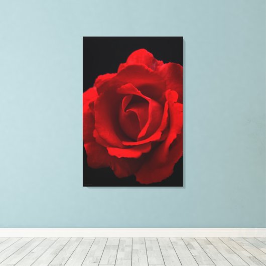 Red Rose 24x36 (60x90cm) waccnm Canvas Afdruk (Insitu (Houten vloer))