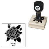 Red Rose 2 inch Rubber Stamp Rubberstempel (Gestempeld)