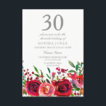 Red Rose 30th Birthday Party Invitation Kaart<br><div class="desc">Red Rose 30th Birthday Party Invitation Matching collectie in Niche and Nest store.</div>