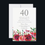 Red Rose 40th Birthday Party Invitation Kaart<br><div class="desc">Red Rose 40th Birthday Party Invitation Matching collectie in Niche and Nest store.</div>