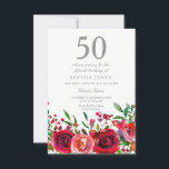 Red Rose 50th Birthday Party Invitation Kaart<br><div class="desc">Red Rose 50th Birthday Party Invitation Matching collectie in Niche and Nest store.</div>
