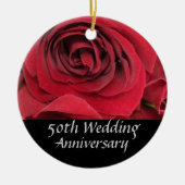 Red Rose 50th Jubileum Tree Ornament (Voorkant)