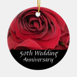 Red Rose 50th Jubileum Tree Ornament