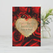 Red Rose 50th Wedding Jubileum -ver. 2 Kaart (Staand voorkant)