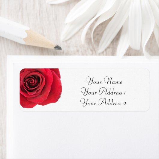 Red Rose Aangepaste Adresetiketten Etiket (Insitu)