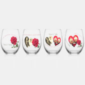 Red Rose aangepaste Jubileum Drinkware set Wijnglas Zonder Voet (Voorkant)
