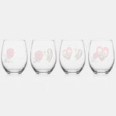 Red Rose aangepaste Jubileum Drinkware set Wijnglas Zonder Voet (Achterkant)
