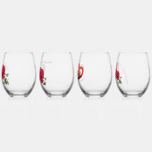 Red Rose aangepaste Jubileum Drinkware set Wijnglas Zonder Voet (Links)