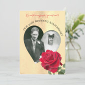 Red Rose aangepaste Jubileum Kaart (Staand voorkant)