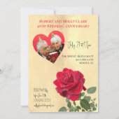 Red Rose aangepaste Jubileum Kaart (Achterkant)