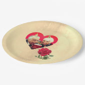 Red Rose aangepaste Jubileum Papieren Bordje (Gekanteld)