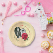 Red Rose aangepaste Jubileum Papieren Bordje (Feest)