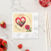 Red Rose aangepaste Jubileum Servet (Insitu)