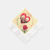 Red Rose aangepaste Jubileum Servet (Hoek)
