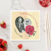 Red Rose aangepaste Jubileum Servet (Insitu)