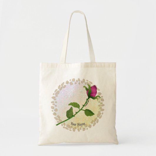Red Rose aangepaste naam Canvas tas (Voorkant)