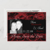 Red Rose Aankondigingskaart (Voorkant / Achterkant)