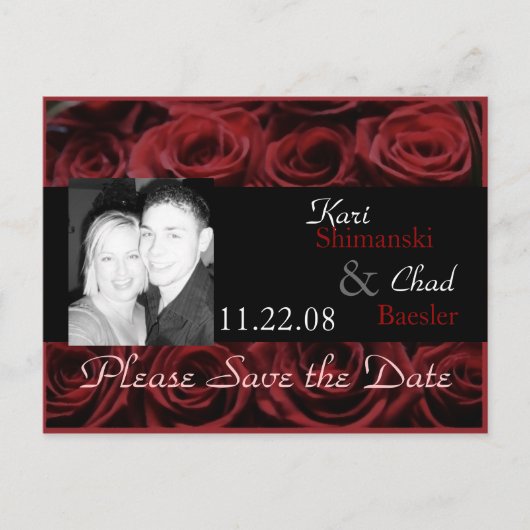 Red Rose Aankondigingskaart (Voorkant)