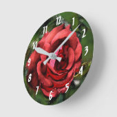 Red Rose Abstract Flower Art Ronde Klok (Hoek)