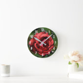 Red Rose Abstract Flower Art Ronde Klok (Huis)