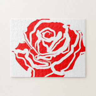 Red Rose Abstract Legpuzzel