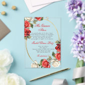 Red Rose acryl Quinceanera uitnodiging (Insitu (Huwelijk))