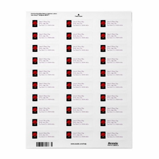Red Rose Adres Label 2 (Full Sheet)
