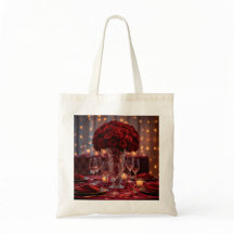 Red Rose Aesthetic Valentine Romantic Tote Bag