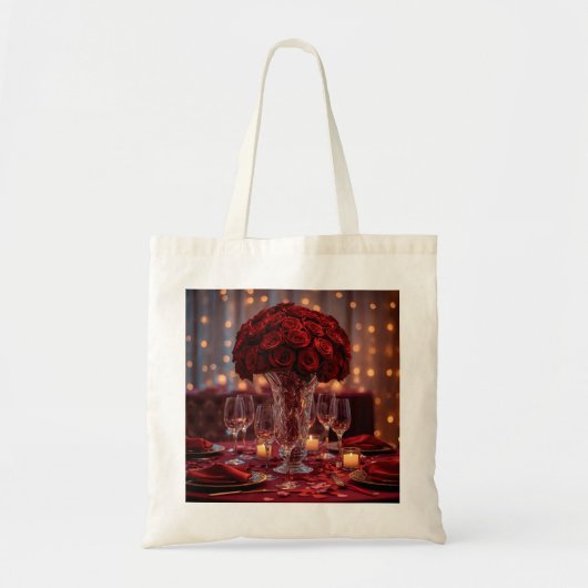 Red Rose Aesthetic Valentine Romantic Tote Bag (Voorkant)