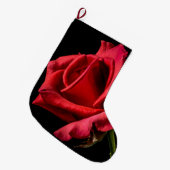 Red Rose against Black Background Grote Kerstsok (Voorkant (Hangend))