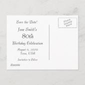 Red Rose and Daisies Save the Date 80th Birthday Aankondigingskaart (Achterkant)