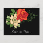 Red Rose and Daisies Save the Date 80th Birthday Aankondigingskaart (Voorkant)