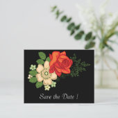 Red Rose and Daisies Save the Date 80th Birthday Aankondigingskaart (Staand voorkant)