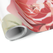 Red rose and white classic print cadeaupapier (Rol Hoek)