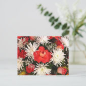 Red Rose and White Flowers Boquet Briefkaart (Staand voorkant)