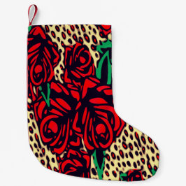 Red Rose Animal Print Kleine Kerstsok