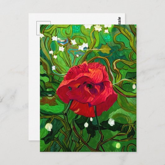 RED ROSE ART BRIEFKAART (Voorkant / Achterkant)