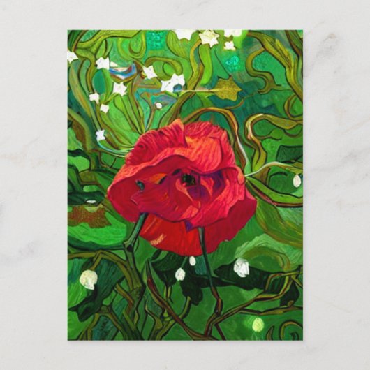 RED ROSE ART BRIEFKAART (Voorkant)
