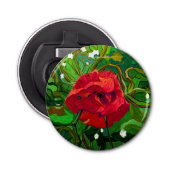 RED ROSE ART BUTTON FLESOPENER (Voorkant)