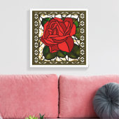  Red Rose Art Deco Canvas Afdruk (Insitu (Woonkamer))