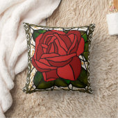 Red Rose Art Deco Kussen (Deken)