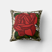 Red Rose Art Deco Kussen (Achterkant)