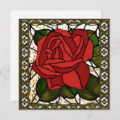 Red Rose Art Deco vergulde Kaart (Voorkant / Achterkant)