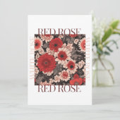 Red Rose Art Design Kaart (Staand voorkant)