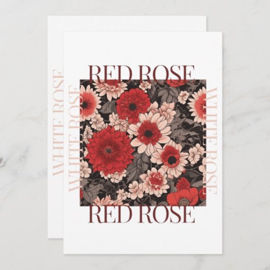 Red Rose Art Design Kaart (Voorkant / Achterkant)