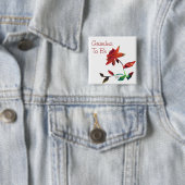 Red Rose Art Grandma Vierkante Button 5,1 Cm (In situ)