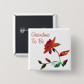 Red Rose Art Grandma Vierkante Button 5,1 Cm (Voorkant /achterkant)