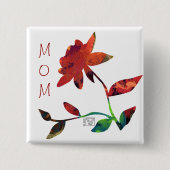 Red Rose Art MOM Vierkante Button 5,1 Cm (Voorkant)